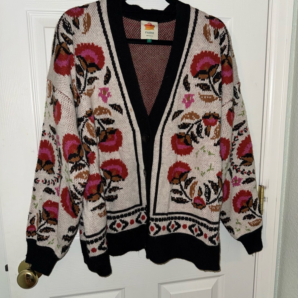 Farm Rio Sand Palms Paradise knit cardigan
